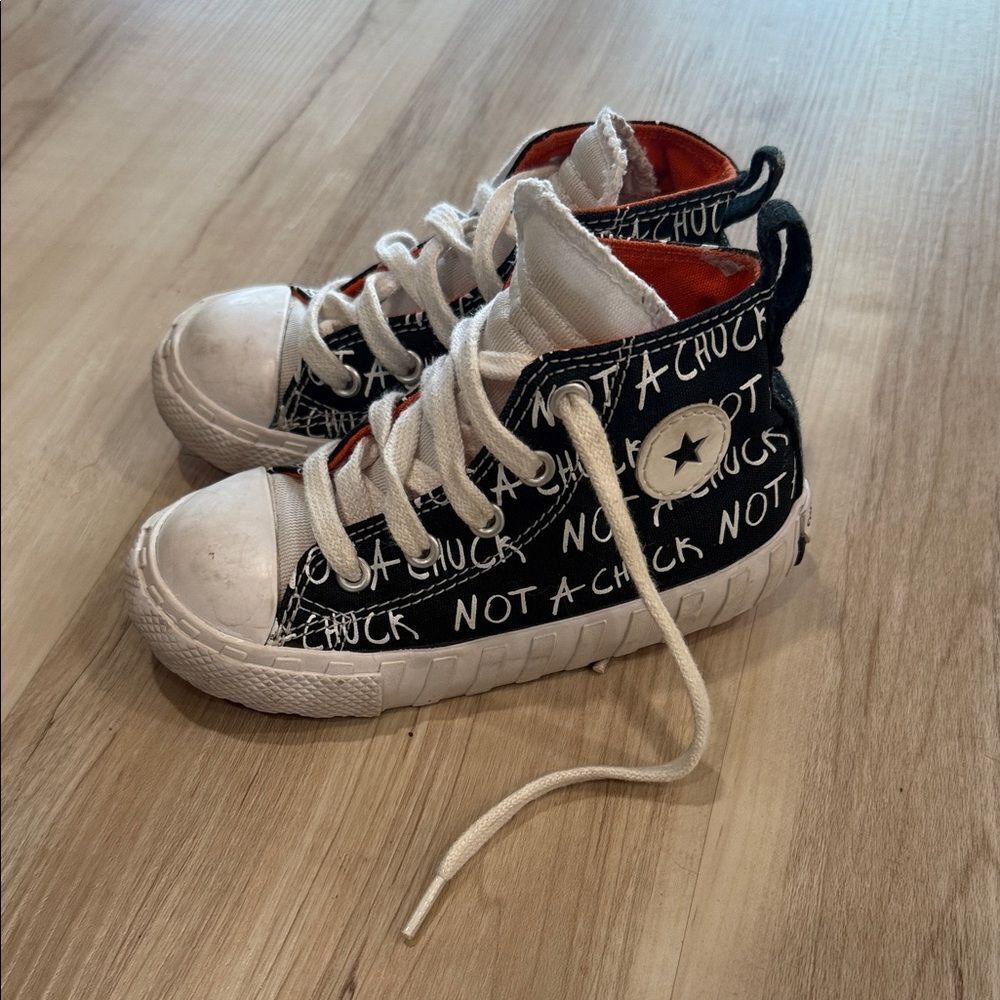 Toddler Converse Not A Chuck Black and White High-Top Sneakers